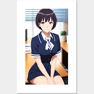 Anime Girl In Office Uniform 04 Posters and Art